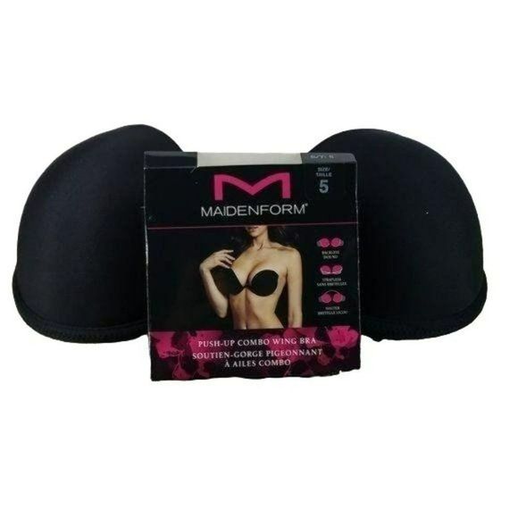NEW Maidenform Push Up Combo Wing Black Bra sz 5 - Picture 1 of 8